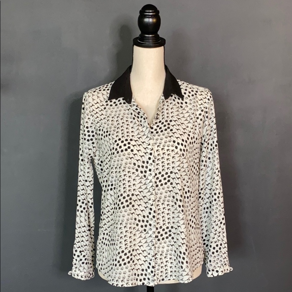 Black and white blouse